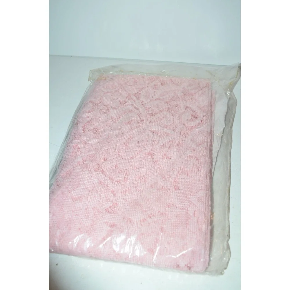 Vtg Pink Lace Door panel Curtains 40